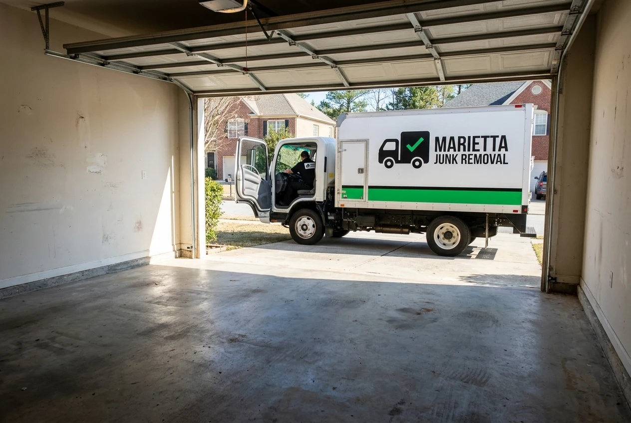 Finished garage cleanout at a Marietta home